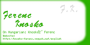 ferenc knosko business card